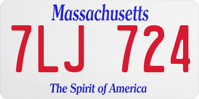 MA license plate 7LJ724