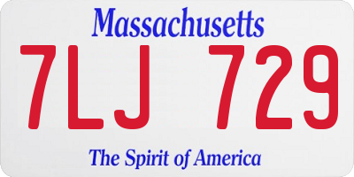 MA license plate 7LJ729