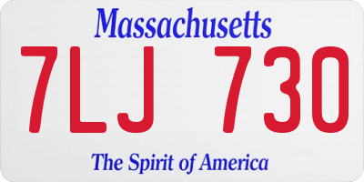 MA license plate 7LJ730