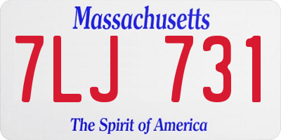 MA license plate 7LJ731