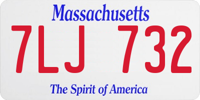 MA license plate 7LJ732