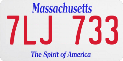 MA license plate 7LJ733