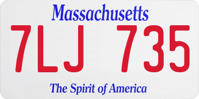MA license plate 7LJ735