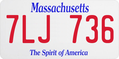 MA license plate 7LJ736