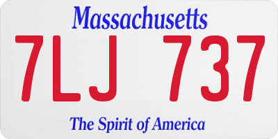 MA license plate 7LJ737