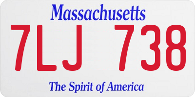 MA license plate 7LJ738