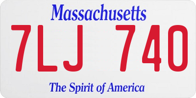 MA license plate 7LJ740