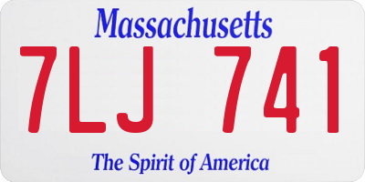 MA license plate 7LJ741