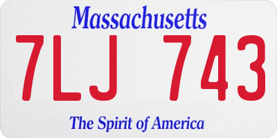 MA license plate 7LJ743