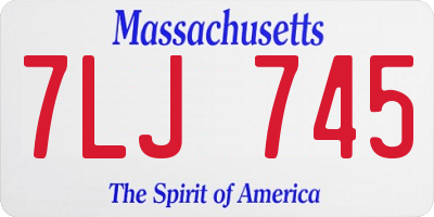 MA license plate 7LJ745