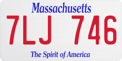 MA license plate 7LJ746