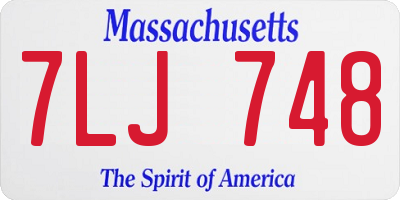 MA license plate 7LJ748