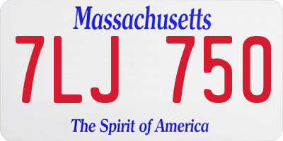 MA license plate 7LJ750