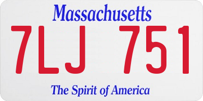 MA license plate 7LJ751