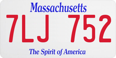 MA license plate 7LJ752
