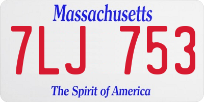 MA license plate 7LJ753
