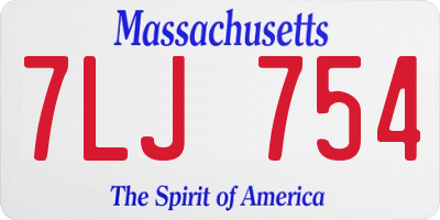 MA license plate 7LJ754