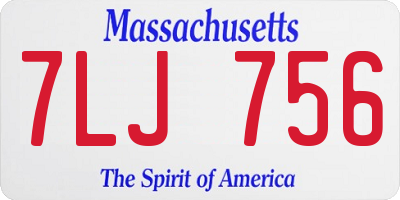 MA license plate 7LJ756