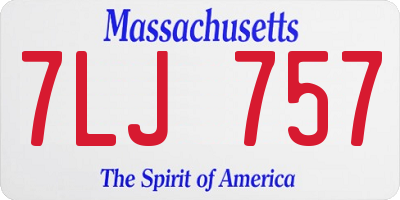 MA license plate 7LJ757