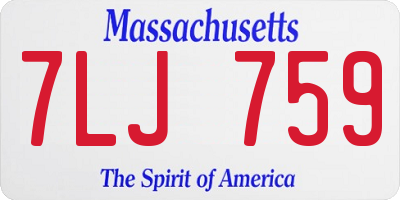 MA license plate 7LJ759