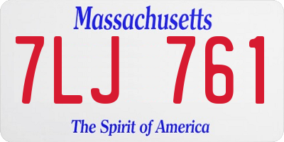 MA license plate 7LJ761