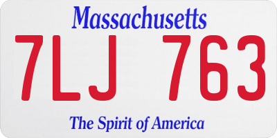 MA license plate 7LJ763