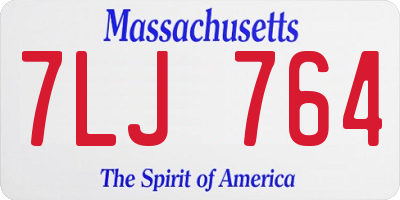 MA license plate 7LJ764