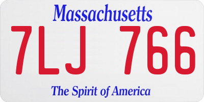 MA license plate 7LJ766