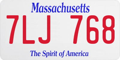 MA license plate 7LJ768