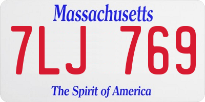 MA license plate 7LJ769