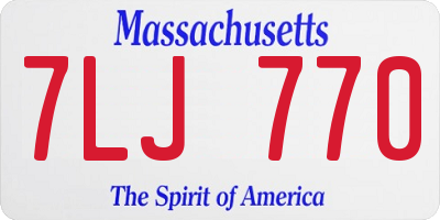 MA license plate 7LJ770