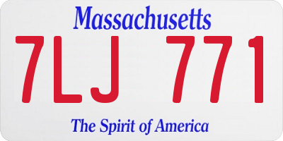 MA license plate 7LJ771