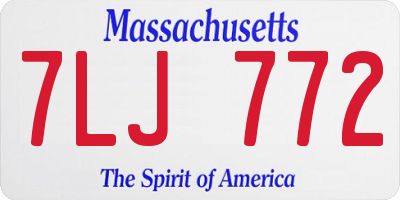 MA license plate 7LJ772