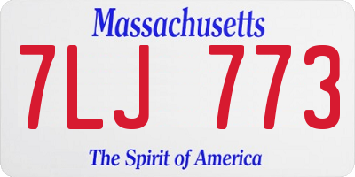 MA license plate 7LJ773