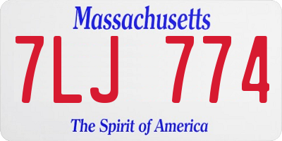 MA license plate 7LJ774