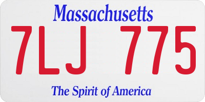MA license plate 7LJ775