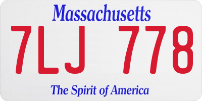 MA license plate 7LJ778