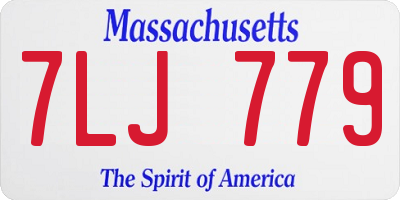 MA license plate 7LJ779