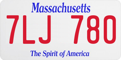 MA license plate 7LJ780