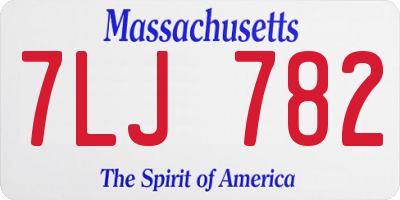 MA license plate 7LJ782