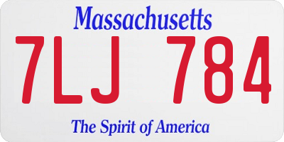 MA license plate 7LJ784
