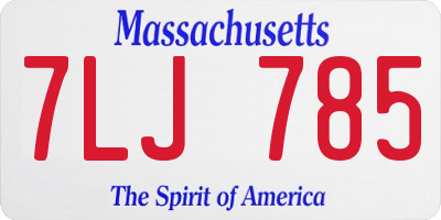 MA license plate 7LJ785