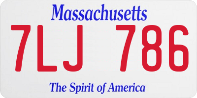 MA license plate 7LJ786