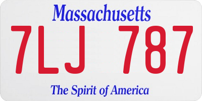 MA license plate 7LJ787