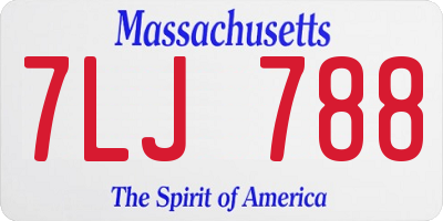 MA license plate 7LJ788