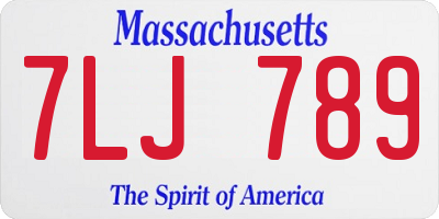 MA license plate 7LJ789