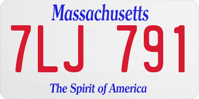 MA license plate 7LJ791