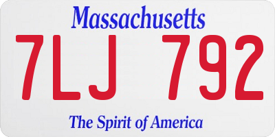 MA license plate 7LJ792