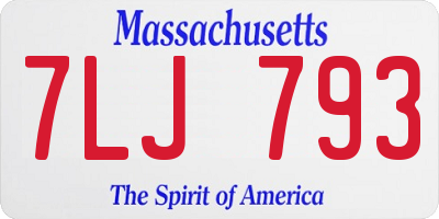 MA license plate 7LJ793