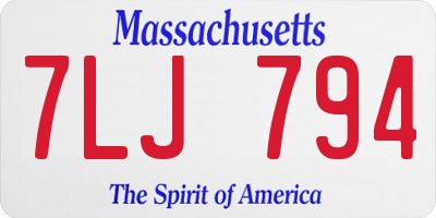 MA license plate 7LJ794
